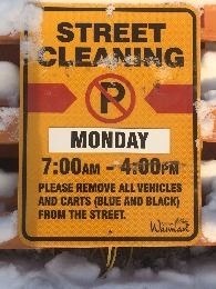 Snow removal sign